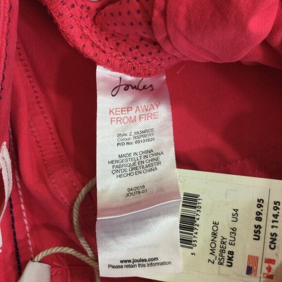 Joules Womens Monroe Super Skinny Stretch Denim Jeans Raspberry Pink Size 4 NWT - Picture 5 of 7